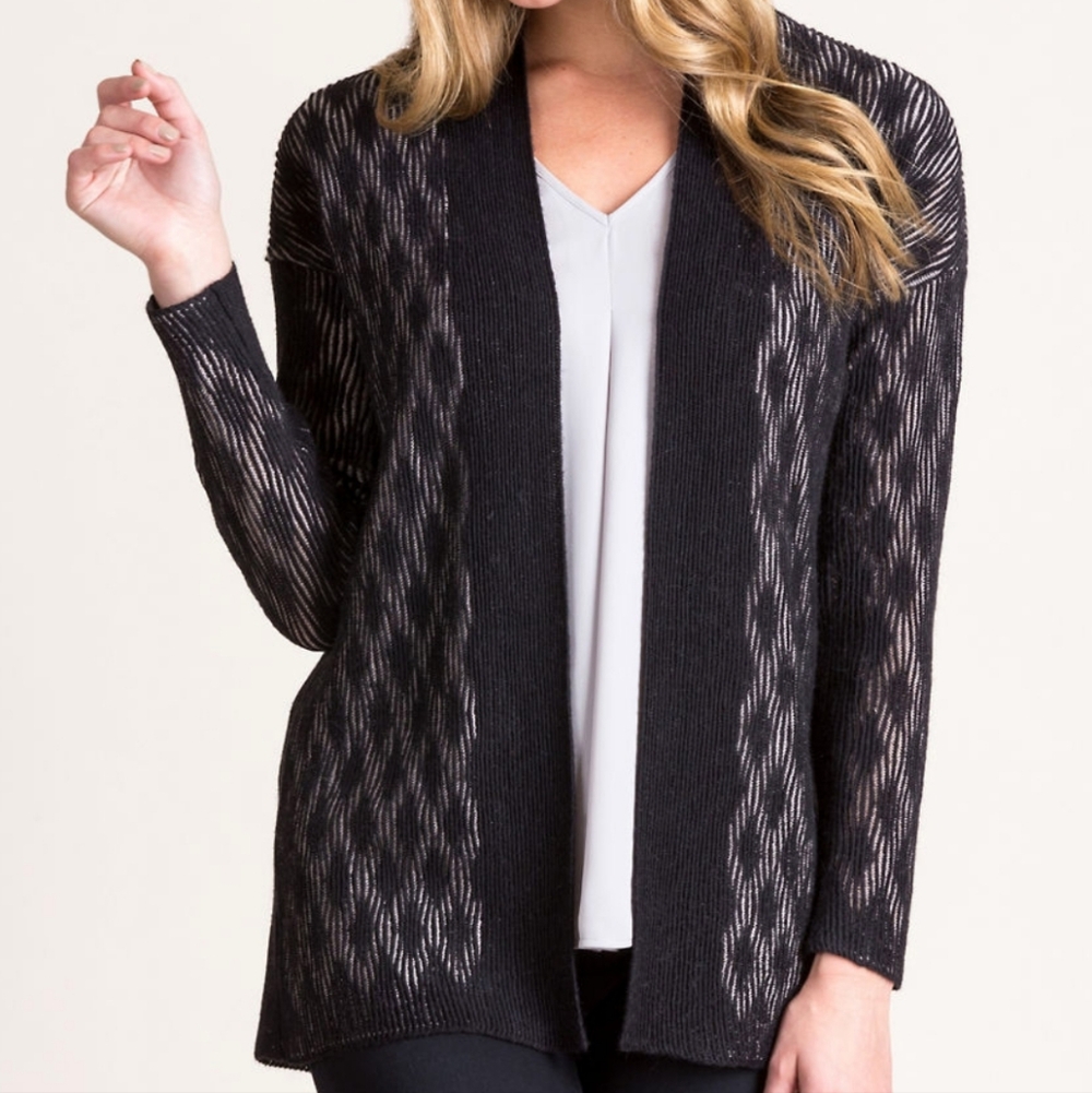 Overland Corinne Textured Alpaca Wool Blend Cardigan Sweater